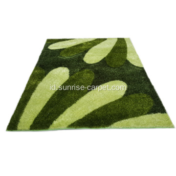 100% Polyester Silk Shaggy Carpet dengan pola 1200D